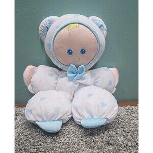 VTG  Fisher Price Slumber Babies Blue Baby Boy Bear Plush Cloth 10"**READ
